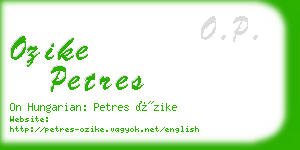 ozike petres business card